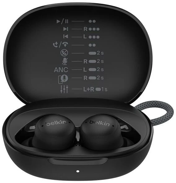 Belkin Soundform Isolate triukšmą slopinančios ausinės, juodos, AUC017hqBK