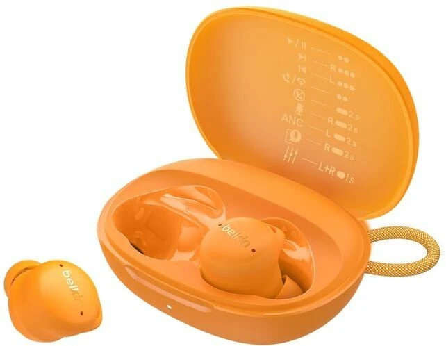 Belkin Soundform Isolate triukšmą slopinančios oranžinės ausinės AUC017hqOG