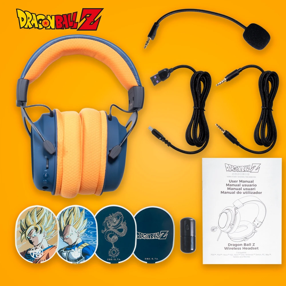 Carruzzo Blade DB2001 Ausinės be mikrofono ir ausinės su mikrofonu Laisvų rankų įranga Vielinis ir Bevielis Su lankeliu Žaidimams C tipo USB Bluetooth Juoda, Pilka, Oranžinė