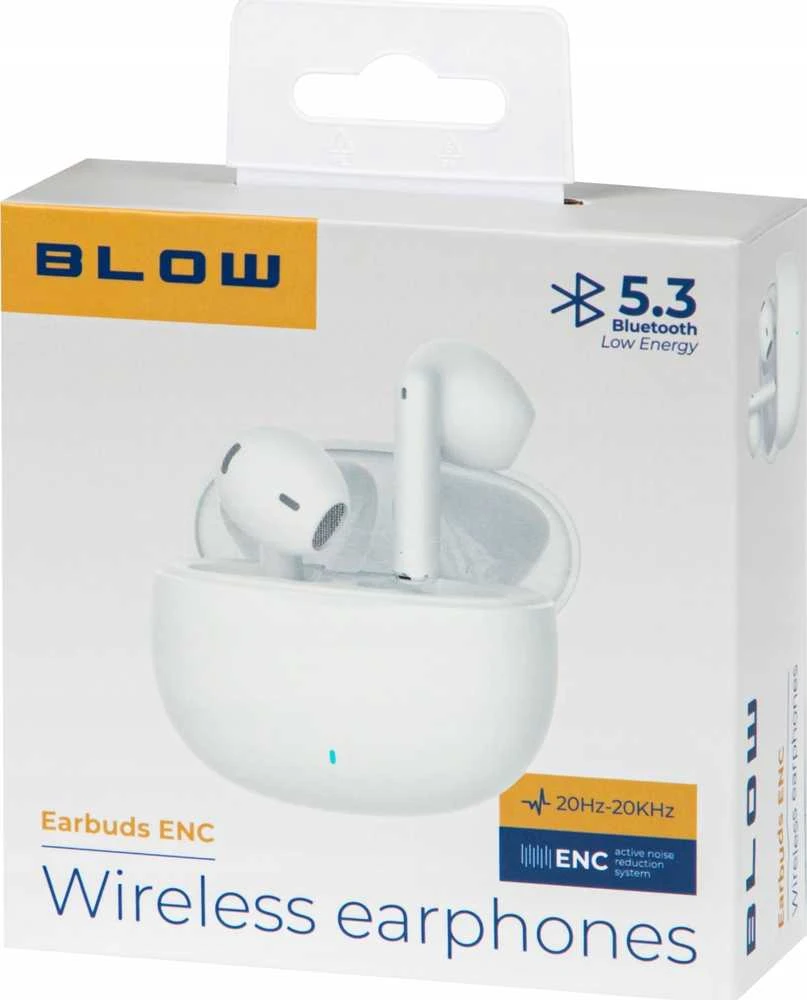BLOW Earbuds ENC Baltas ausinės