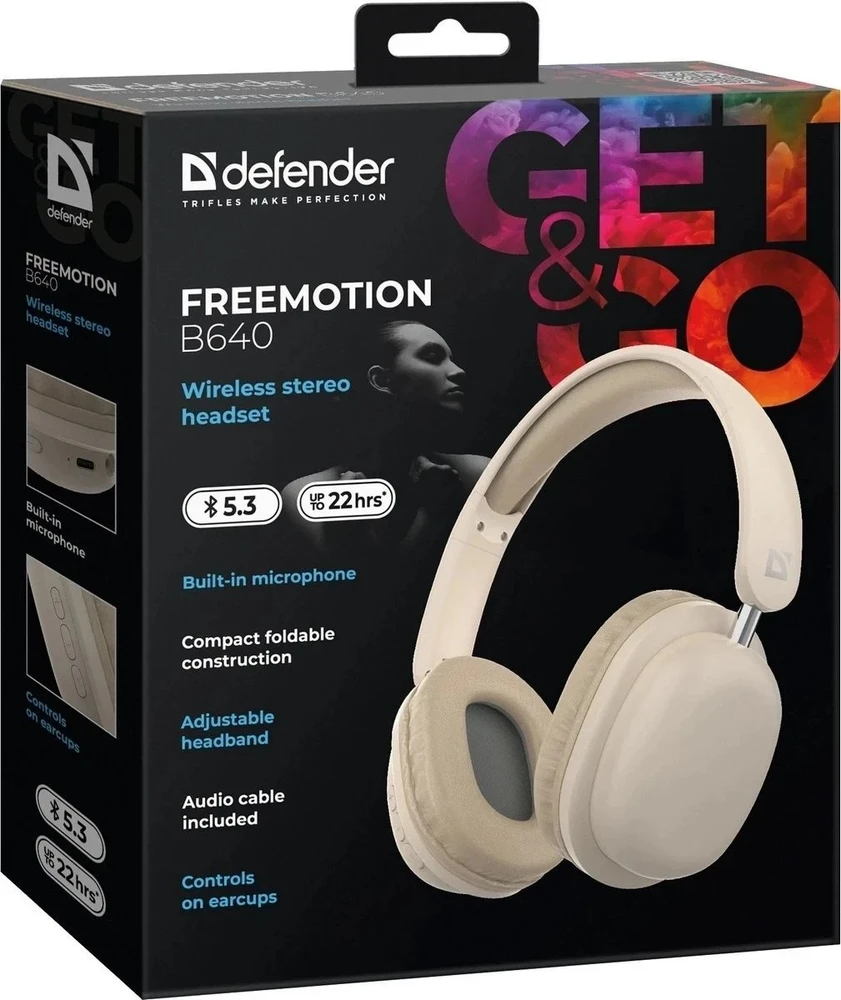 Ausinės DEFENDER BLUETOOTH FREEMOTION B640 BEIGE