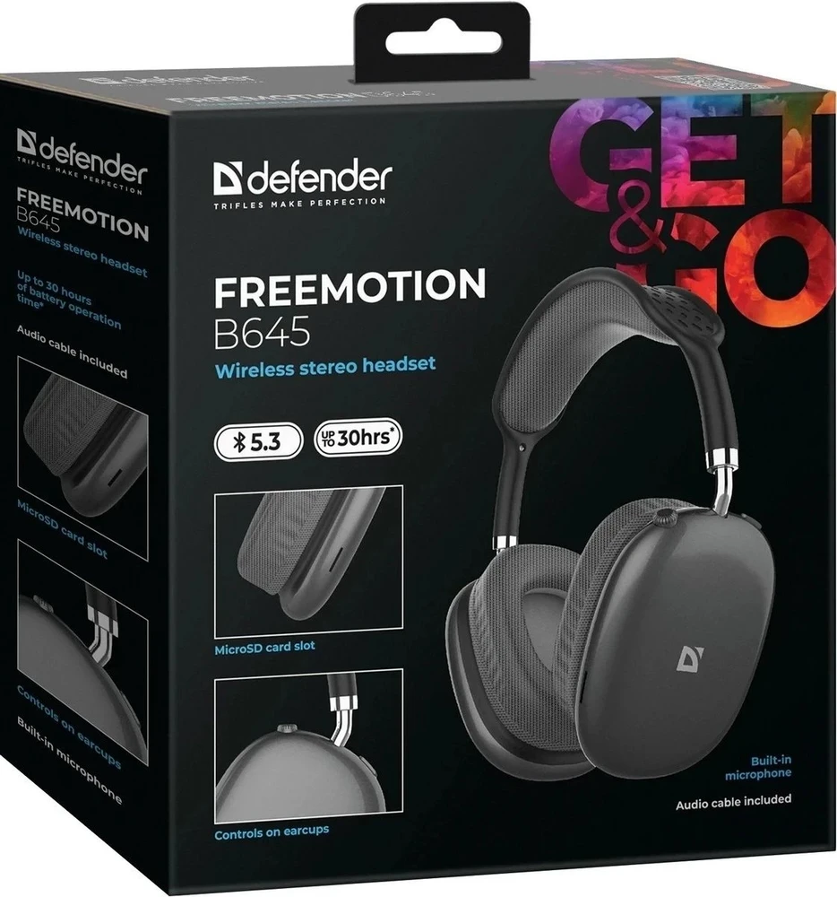 Ausinės DEFENDER BLUETOOTH FREEMOTION B645 Juodas
