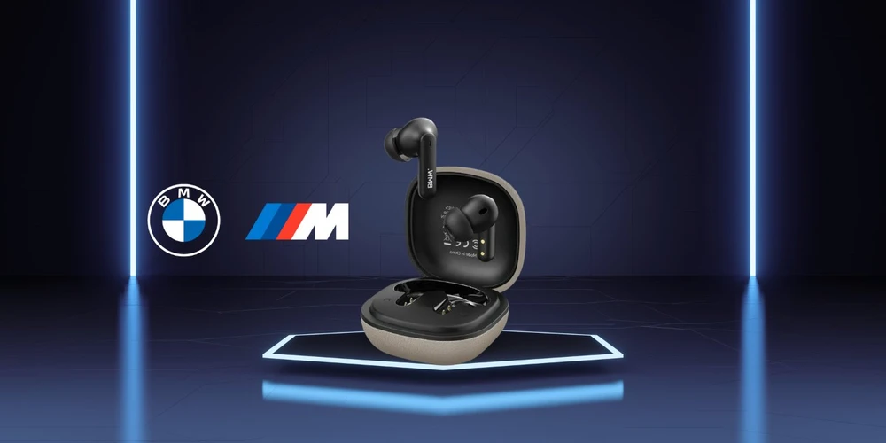 Belaidės ausinės ENC BMW TWS odinės metalinės BMW logotipo BMW001140 pilkos