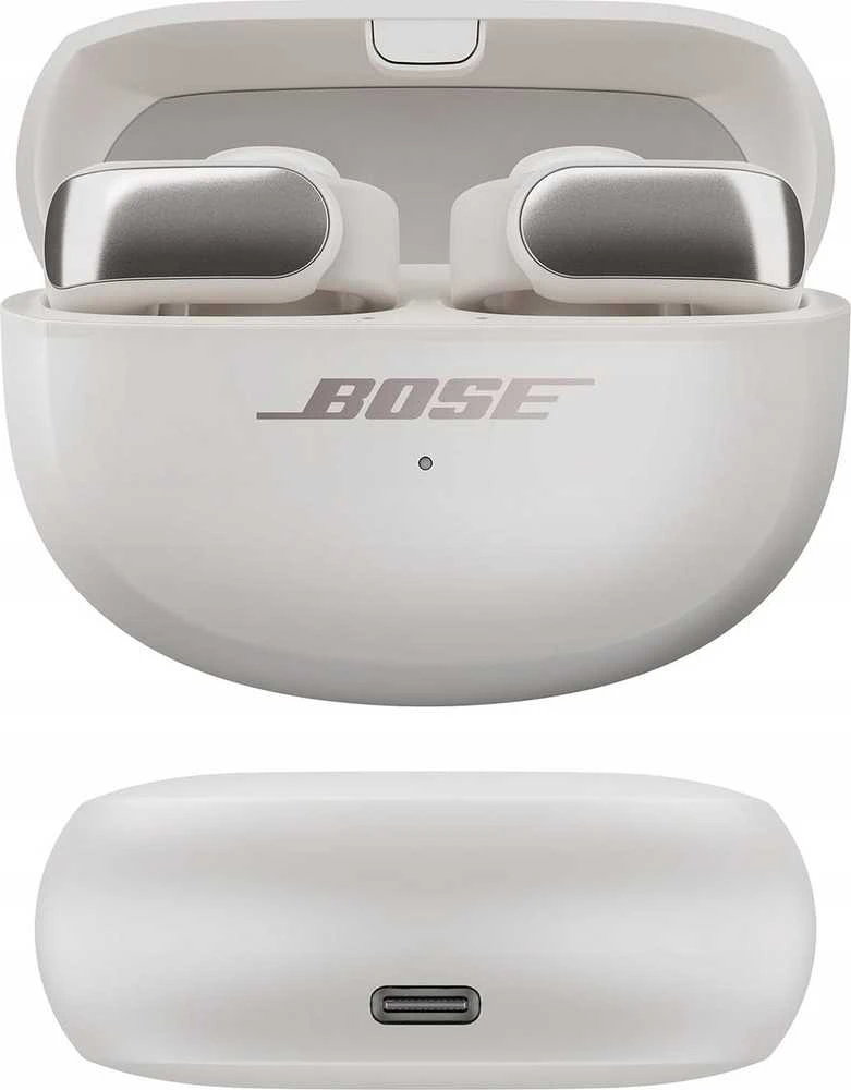 Bose Ultra Open ausinės su atidarytu įkrovimo dėklu