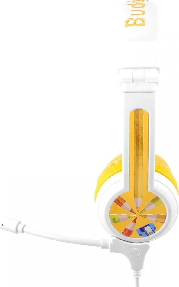 Laidinės ausinės vaikams BuddyPhones School+ geltonos spalvos