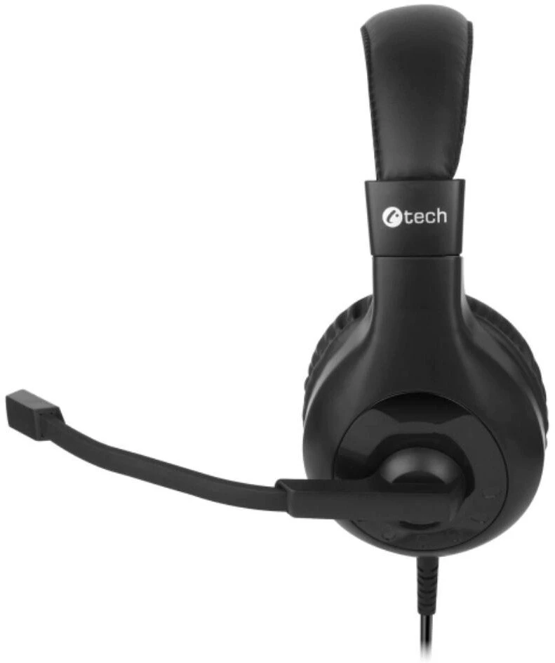 C-Tech MHS-05U juodos USB ausinės su mikrofonu