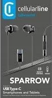 Ausinės Cellular Line Cellularline USB-C In Ear Ausinės su mikrofonu juoda