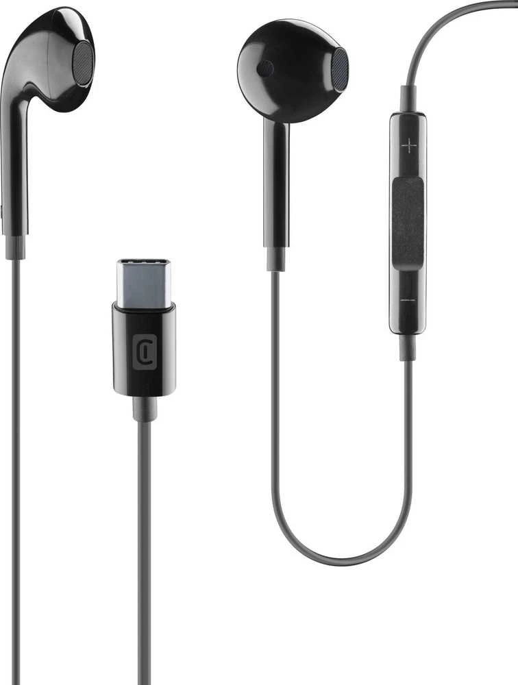 Ausinės Cellular Line Cellularline USB-C Ausinės su mikrofonu juoda
