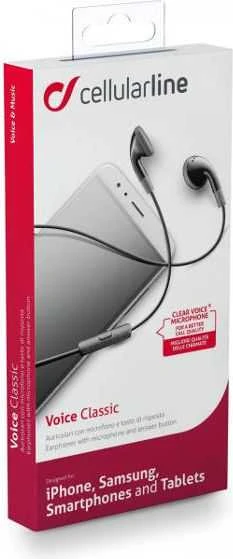 Ausinės Cellular Line Juodas CLASSIC UNIV. MIC EARPHONE