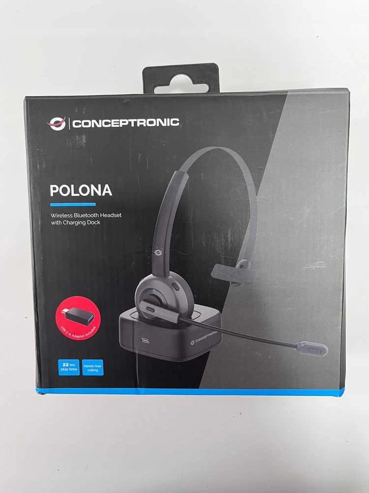 CONCEPTRONIC Ausinės Belaidės BT 5.0 +Įkrovimo stotelė juodas