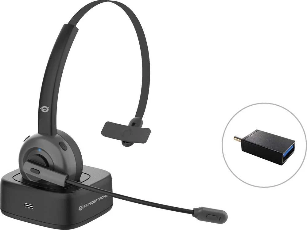 CONCEPTRONIC Ausinės Belaidės BT 5.0 +Įkrovimo stotelė juodas