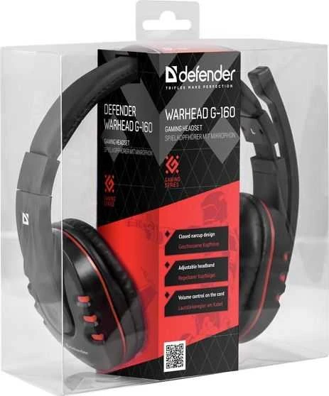Ausinės Defender Warhead G-160 Juodai-raudona