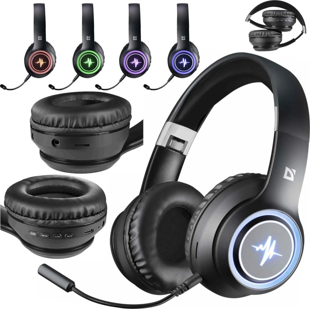 Ausinės DEFENDER BLUETOOTH FREEMOTION B571 Juodas LED