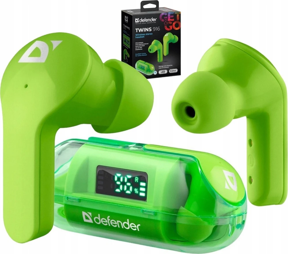 Defender Bluetooth ausinės TWINS 916 Žalias