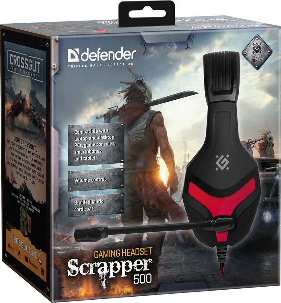 Ausinės Defender Scrapper 500 Raudona (64500)