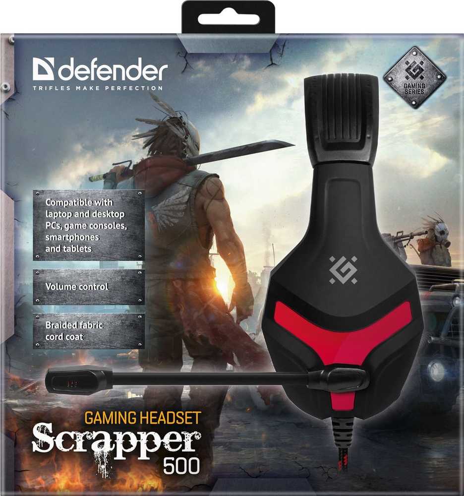 Ausinės Defender Scrapper 500 Raudona (64500)