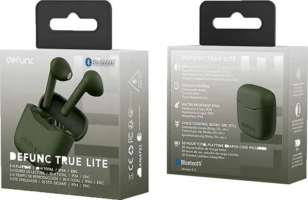 Ausinės Defunc Earbuds True Lite, Sąmanų spalvos