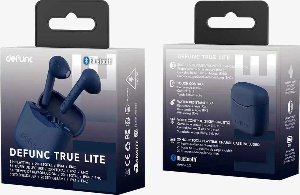 Defunc True Lite Earbuds belaidės ausinės, Mėlynos