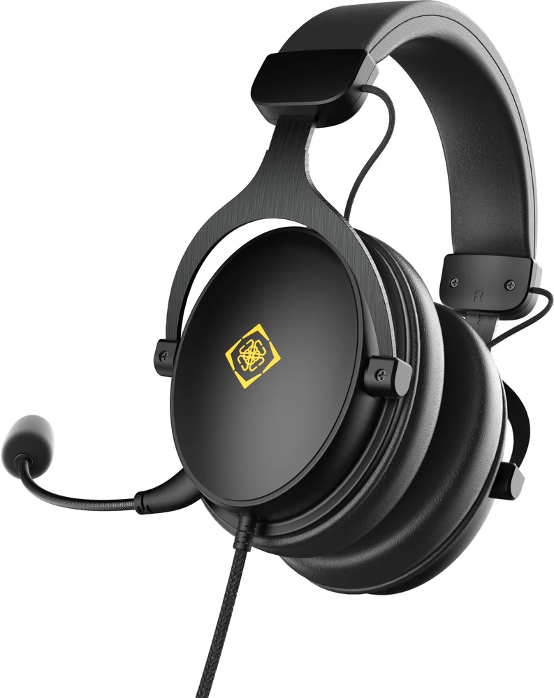 DH320 laidinės žaidimų ausinės DELTACO GAMING, iš odos, 3.5mm jungtis, garsumo ir nutildymo mikrofono valdikliai / GAM-190 / 4222403