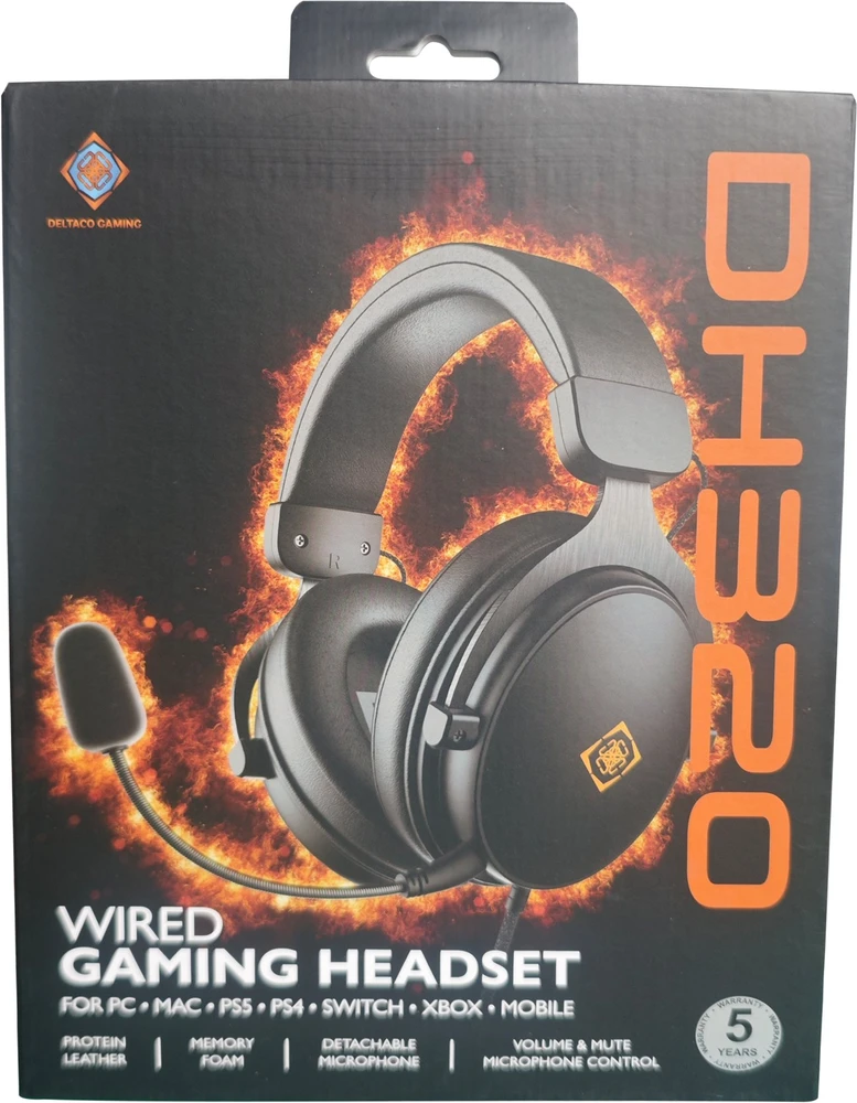 Deltaco Gaming DH320 ausinių pakuotė
