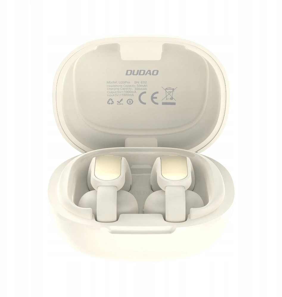 Dudao U20 Pro TWS Bluetooth belaidės ausinės – baltos spalvos