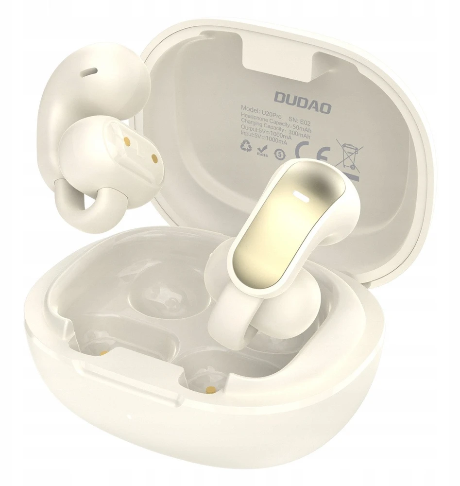 Dudao U20 Pro TWS Bluetooth belaidės ausinės – baltos spalvos