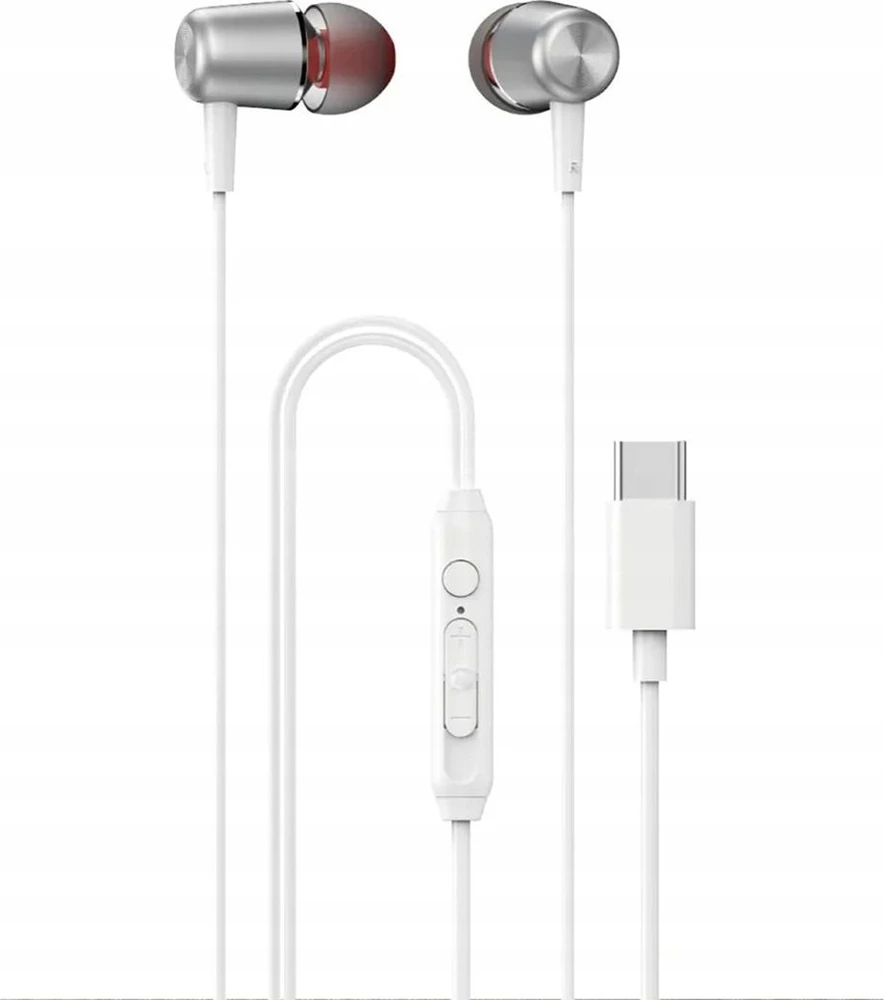 Dudao X1PROT į ausis įkišamos laidinės USB-C ausinės 1.2 m – baltos spalvos