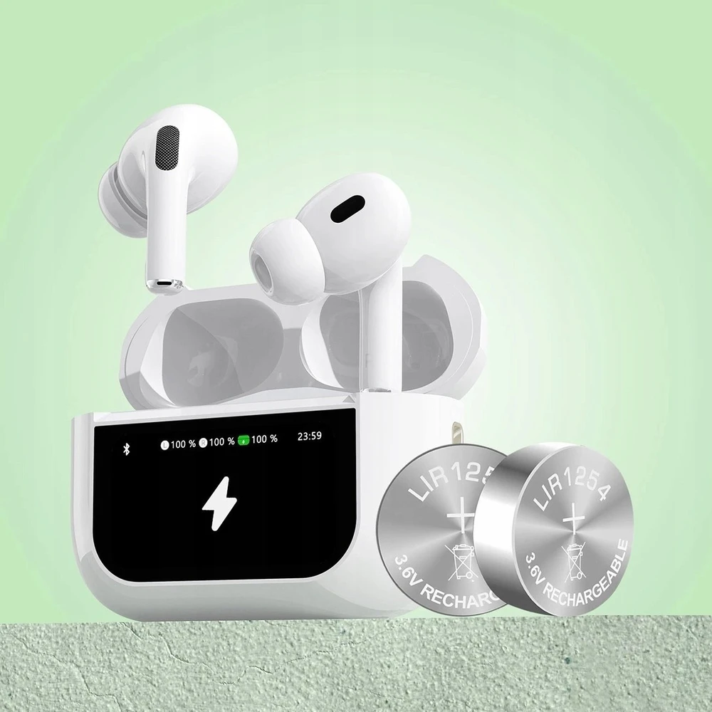 Dudao U19 į ausis įkišamos TWS belaidės Bluetooth 5.3 ausinės with LED ekranas – baltas