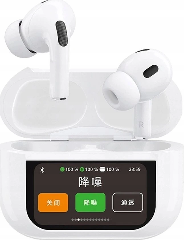 Dudao U19 į ausis įkišamos TWS belaidės Bluetooth 5.3 ausinės with LED ekranas – baltas