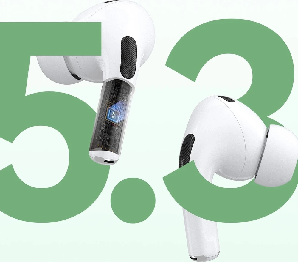Dudao U19 į ausis įkišamos TWS belaidės Bluetooth 5.3 ausinės with LED ekranas – baltas