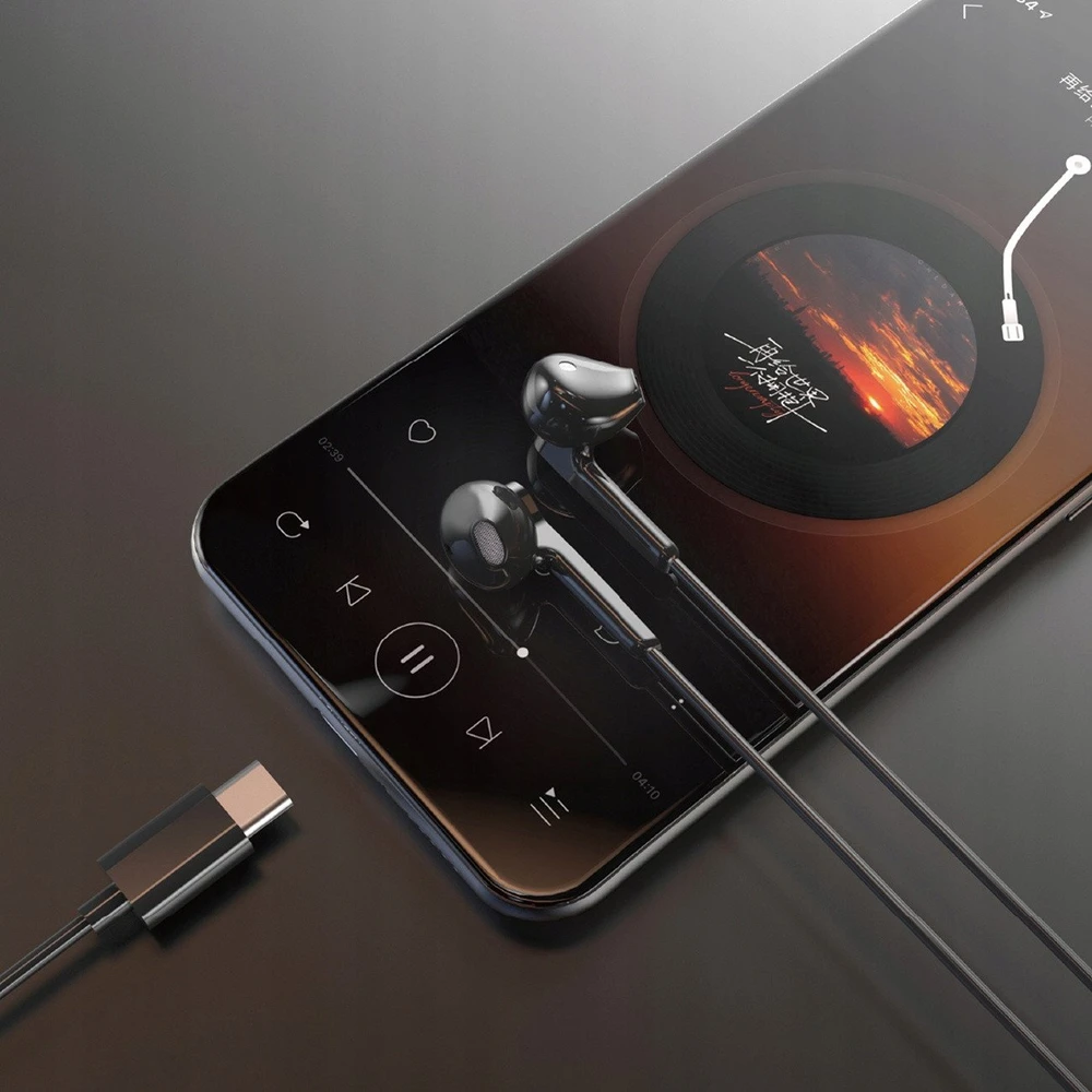 Dudao X3C į ausis įstatomos laidinės USB-C ausinės 1.2m – juodos spalvos