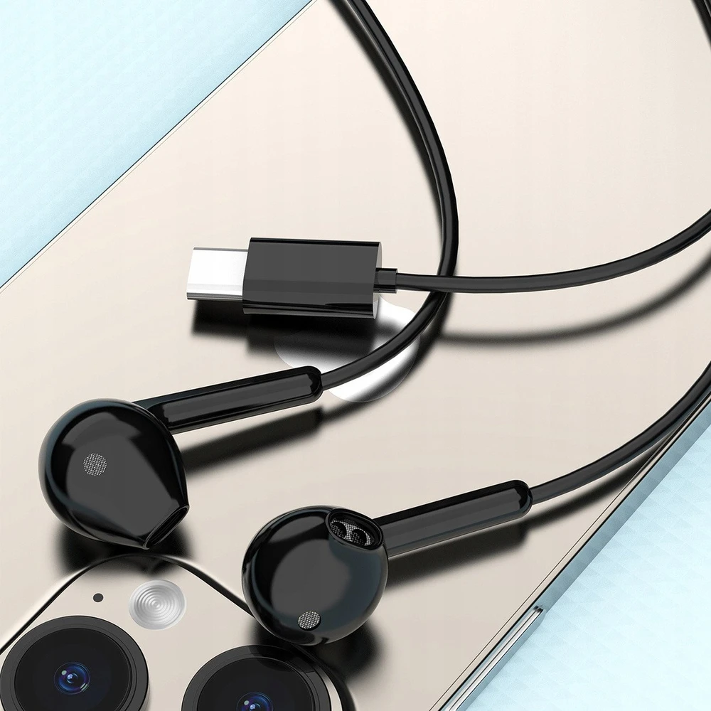 Dudao X3C į ausis įstatomos laidinės USB-C ausinės 1.2m – juodos spalvos