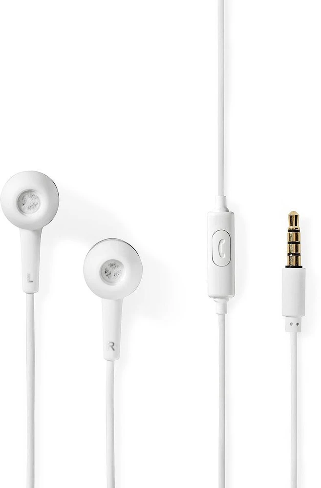 Nezatříděno Nedis Ausinės laidinės su 3.5 mm kištuku ir mikrofonu, baltos