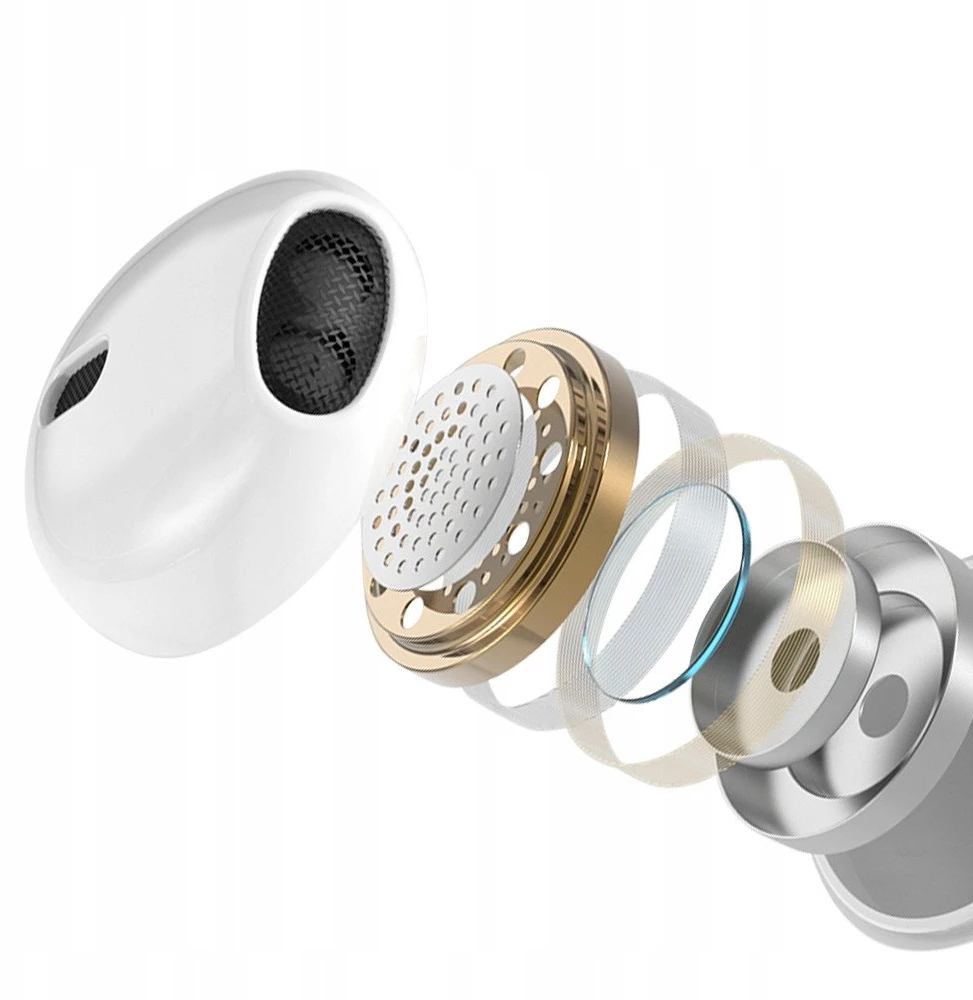 BWOO laidinės 3,5 mm stereofoninės ausinės, baltos spalvos