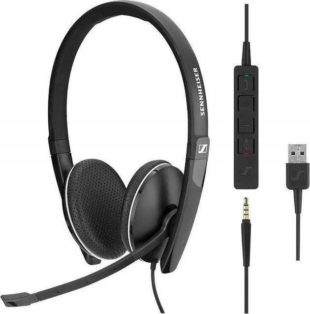 Inline Ausinės „EPOS SENNHEISER ADAPT 165 USB II“, dvipusės, su USB laidiniu adapteriu, 3,5 mm ir USB jungtimis.