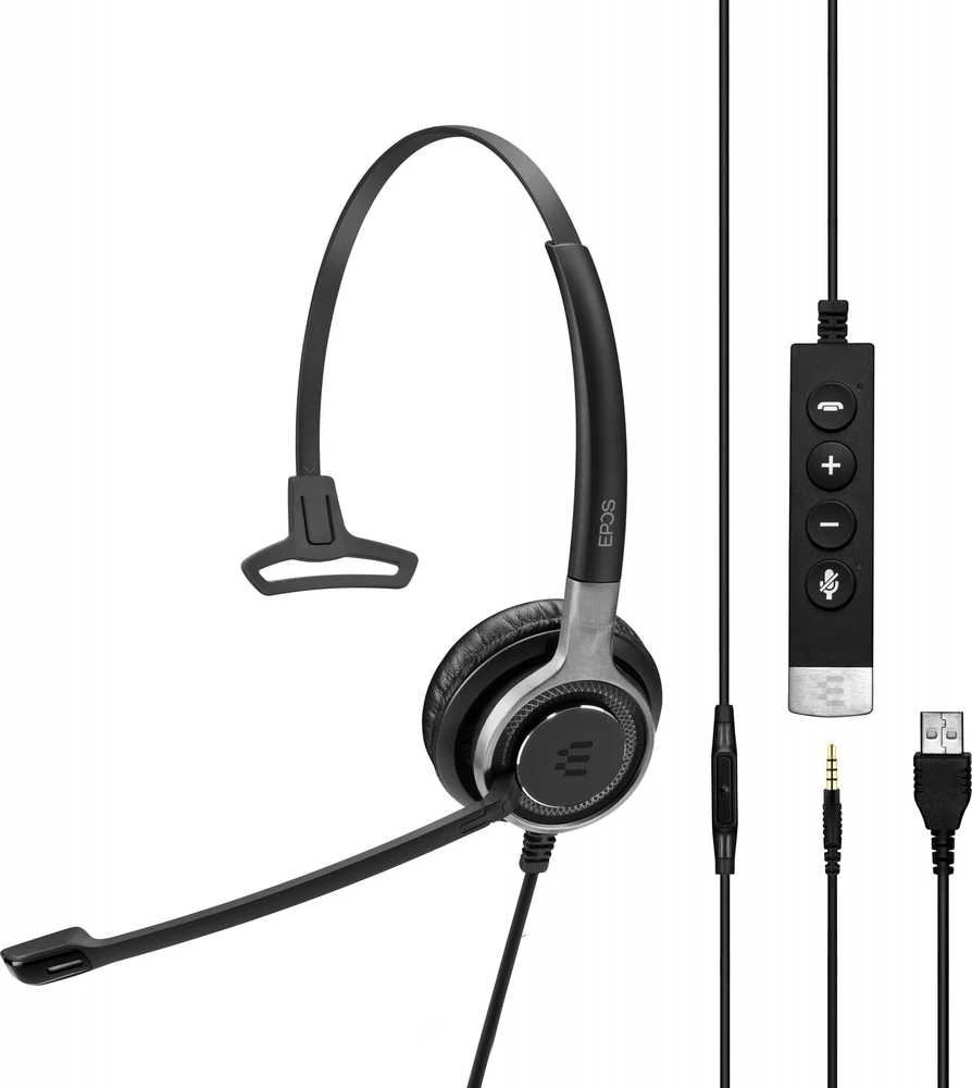 EPOS Sennheiser Ausinės Impact SC 635 USB-A 3,5mm USBA 3,5mm mono juodas sidabrinis (1000643)
