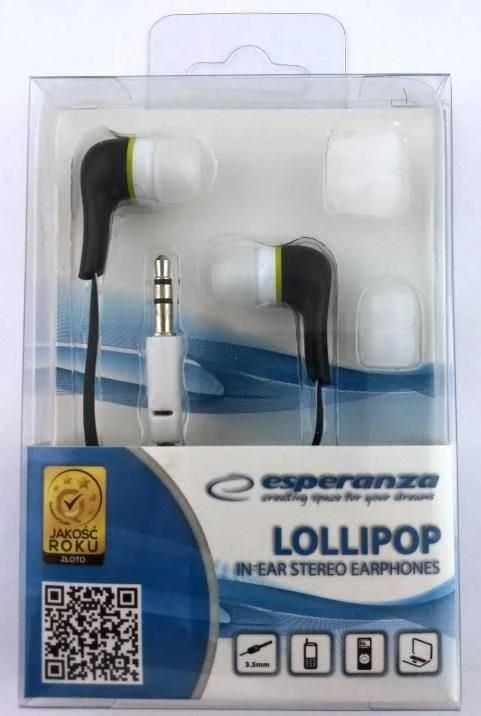 ESPERANZA EH146K LOLLIPOP - į ausis kišamos ausinės Juodos