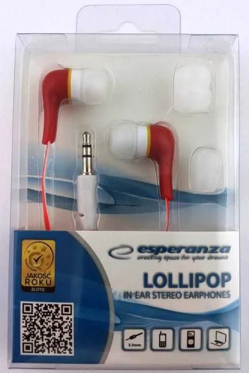 ESPERANZA EH146R LOLLIPOP - į ausis kišamos ausinės raudonos