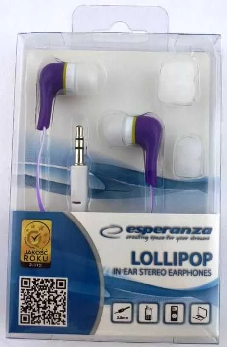 ESPERANZA EH146V LOLLIPOP - į ausis kišamos ausinės Violetinės