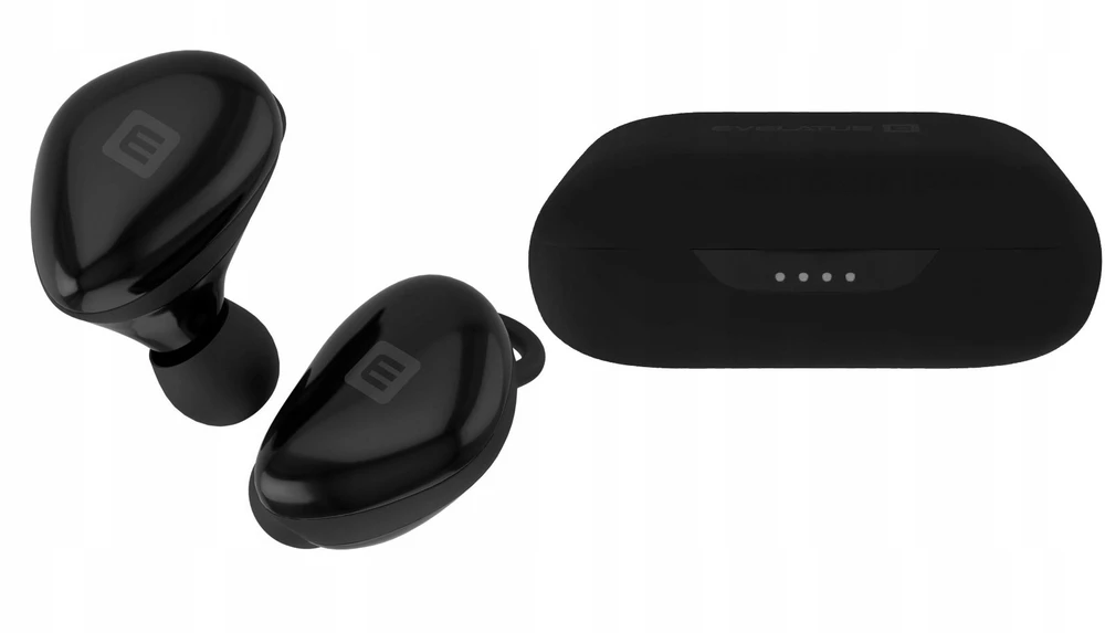 Belaidės TWS ausinės Evelatus 2020 EBE02, Bluetooth 5.0, Qualcomm QCC3020, IP65, Juodos