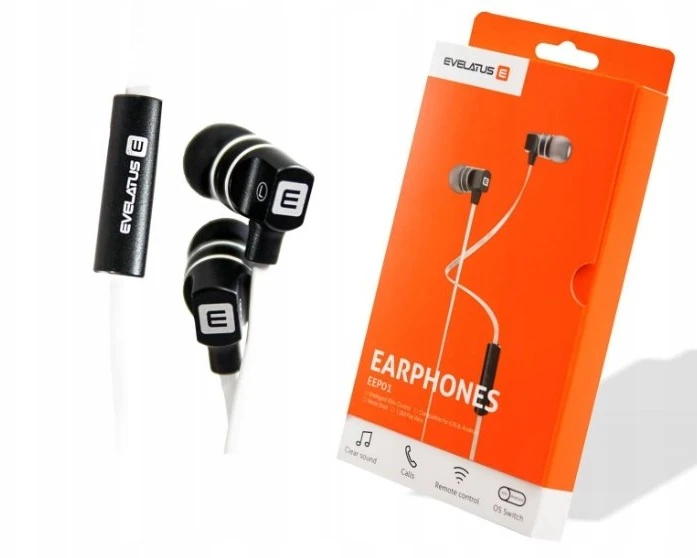 Ausinės Evelatus su laidu Hands Free EEP01 with mic Juodas (43434)
