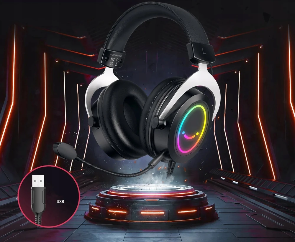Fifine Microphone Ausinės studijinės su lankeliu ant galvos Fifine H3 AmpliGame RGB