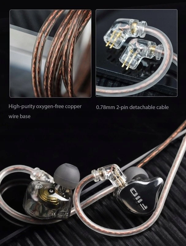 Ausinės FiiO JD10 - transparent juodas - Dynamiczne monitory Įstatomos į ausis (į ausis įkišamos tipo) ausinės