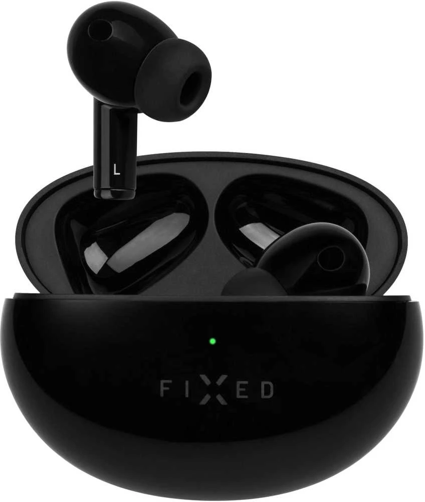 Fixed Pods Pro juodos ausinės atidarytame dėkle