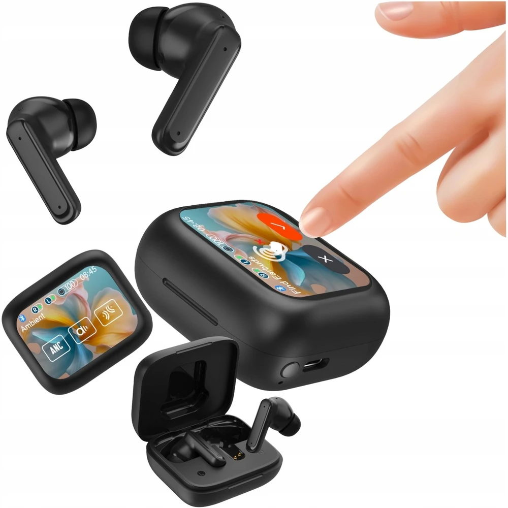 Forever „Bluetooth“ ausinės su ANC + ENC ekranu TWSS-500 juodos