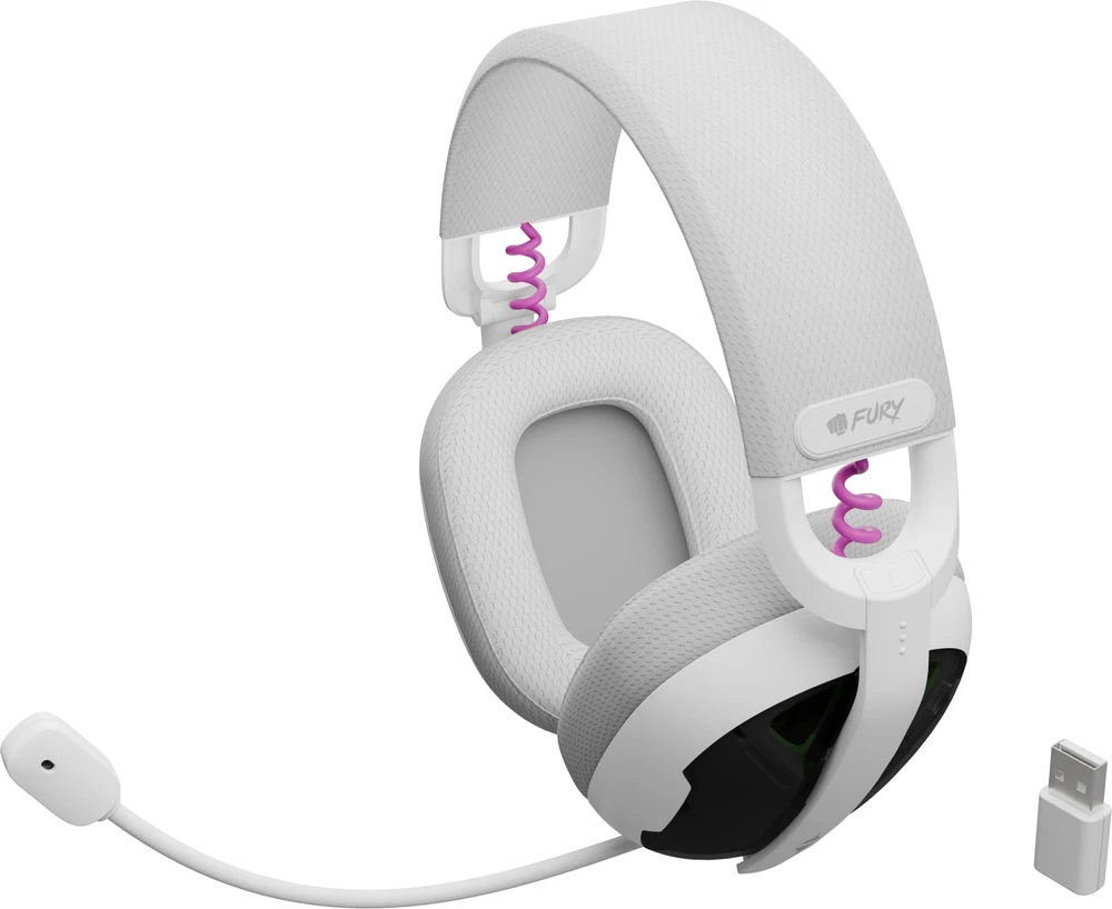 Fury | Ausinės Žaidimams | Fukiya F6 | Bluetooth | Over-Ear | Mikrofonas | Baltas | Belaidės
