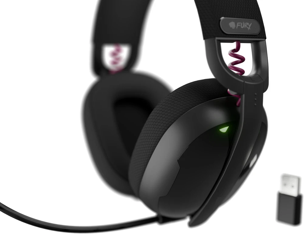 Fury | Ausinės Žaidimams | Fukiya F6 | Bluetooth | Over-Ear | Mikrofonas | Juodas | Belaidės