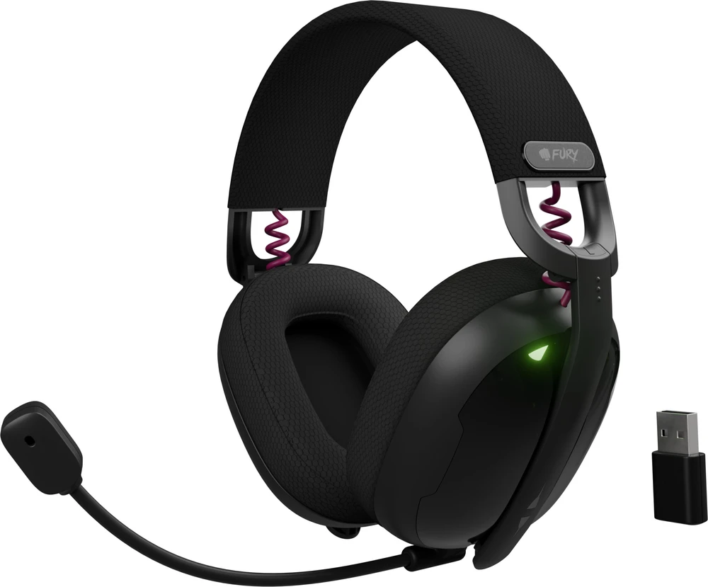 Fury | Ausinės Žaidimams | Fukiya F6 | Bluetooth | Over-Ear | Mikrofonas | Juodas | Belaidės