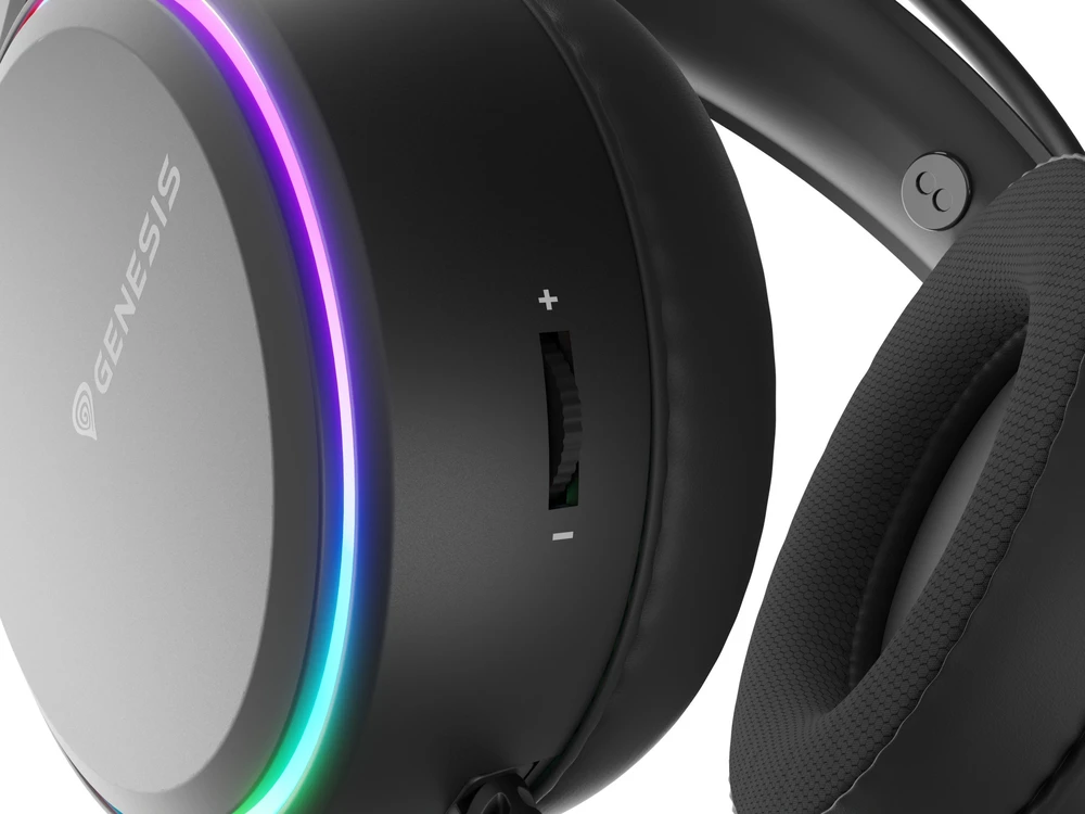 Ausinės Genesis Neon 614 RGB USB juoda