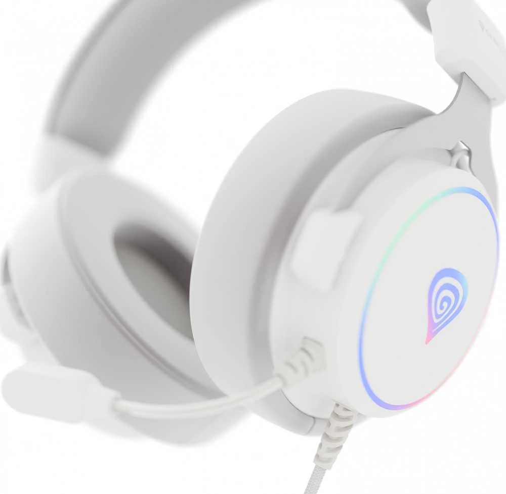 Ausinės Genesis Neon 764 RGB balta
